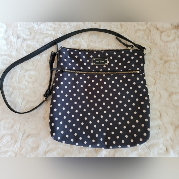 Kate Spade Black And White Polka Dot Nylon Crossbody Bag - Picture 5 of 16
